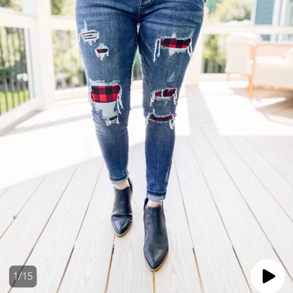Judy Blue 16W Buffalo plaid jeans
